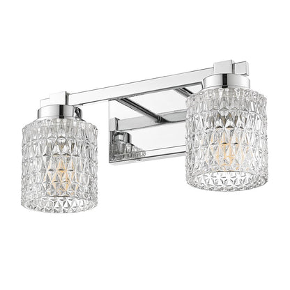 Z-Lite Jacqueline 2 Light Vanity, Chrome /Clear Diamond