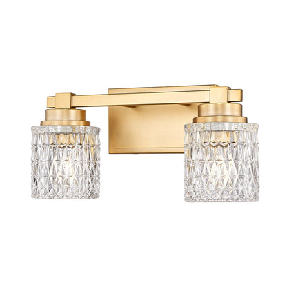 Z-Lite Jacqueline 2 Light Vanity, Modern Gold/Clear Diamond - 6101-2V-MGLD