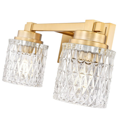 Z-Lite Jacqueline 2 Light Vanity, Modern Gold/Clear Diamond