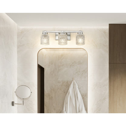 Z-Lite Jacqueline 3 Light Vanity, Brushed Nickel/Clear Diamond