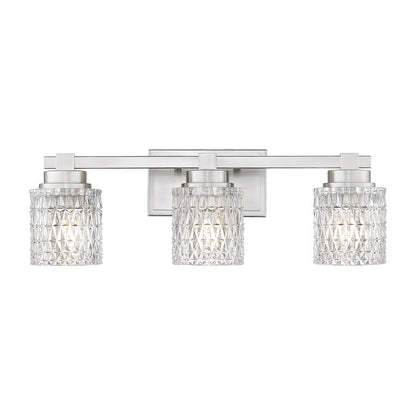 Z-Lite Jacqueline 3 Light Vanity, Brushed Nickel/Clear Diamond