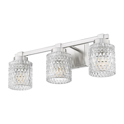 Z-Lite Jacqueline 3 Light Vanity, Brushed Nickel/Clear Diamond
