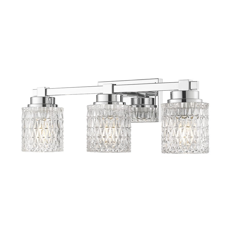 Z-Lite Jacqueline 3 Light Vanity, Chrome /Clear Diamond - 6101-3V-CH