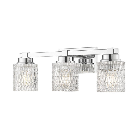 Z-Lite Jacqueline 3 Light Vanity, Chrome /Clear Diamond - 6101-3V-CH