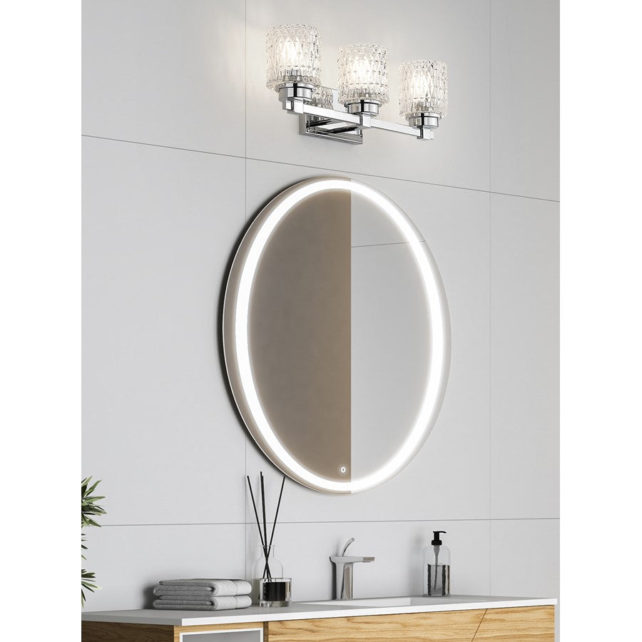 Z-Lite Jacqueline 3 Light Vanity, Chrome /Clear Diamond
