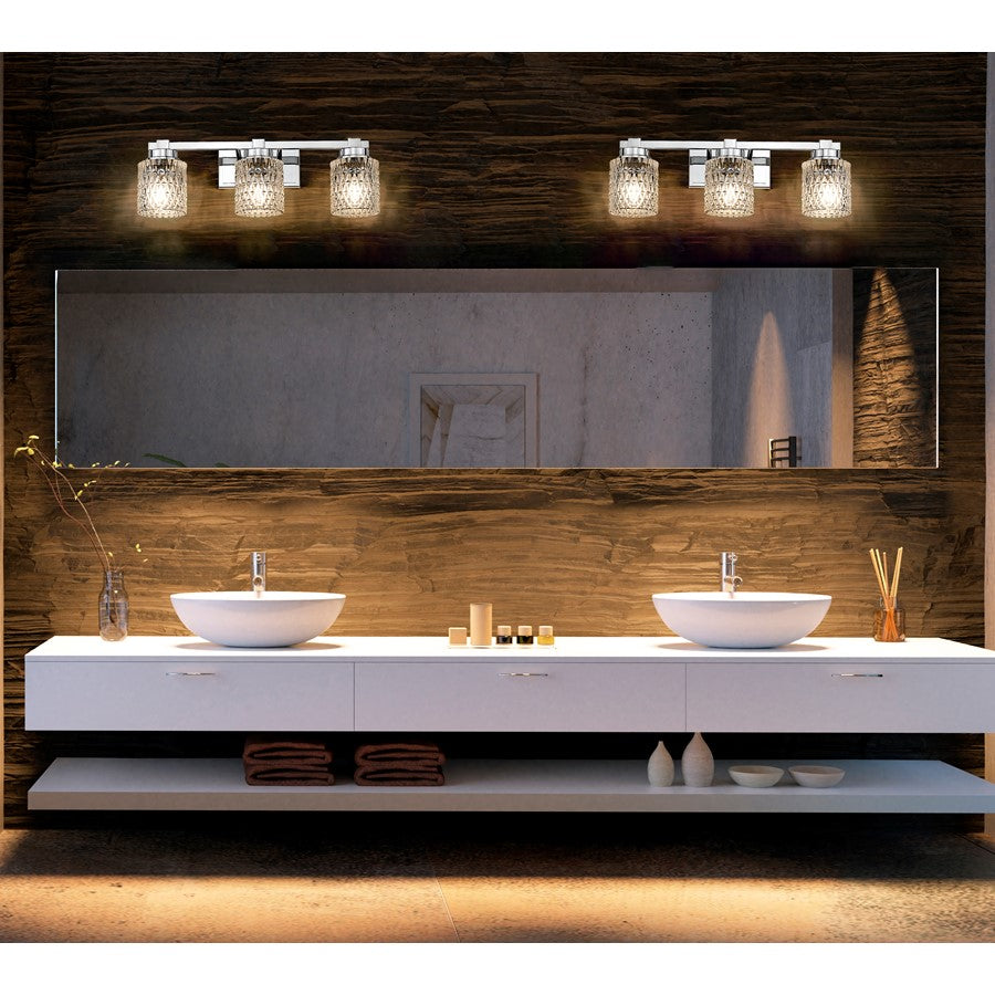 Z-Lite Jacqueline 3 Light Vanity, Chrome /Clear Diamond