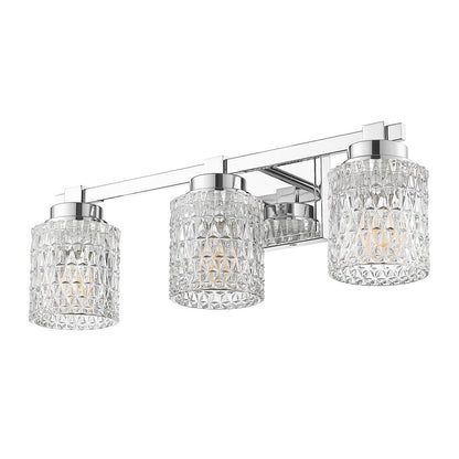 Z-Lite Jacqueline 3 Light Vanity, Chrome /Clear Diamond