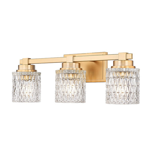 Z-Lite Jacqueline 3 Light Vanity, Modern Gold/Clear Diamond - 6101-3V-MGLD