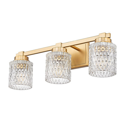 Z-Lite Jacqueline 3 Light Vanity, Modern Gold/Clear Diamond