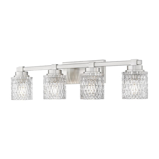 Z-Lite Jacqueline 4 Light Vanity, Brushed Nickel/Clear Diamond - 6101-4V-BN