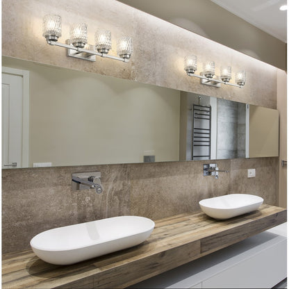 Z-Lite Jacqueline 4 Light Vanity, Brushed Nickel/Clear Diamond