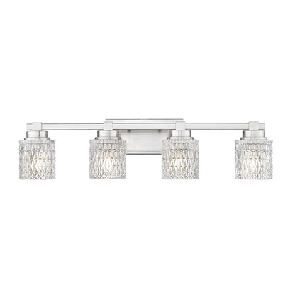 Z-Lite Jacqueline 4 Light Vanity, Brushed Nickel/Clear Diamond