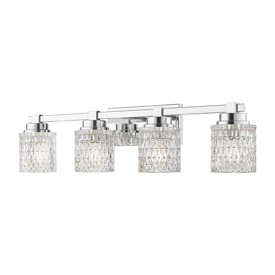 Z-Lite Jacqueline 4 Light Vanity, Chrome /Clear Diamond - 6101-4V-CH