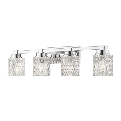 Z-Lite Jacqueline 4 Light Vanity, Chrome /Clear Diamond - 6101-4V-CH