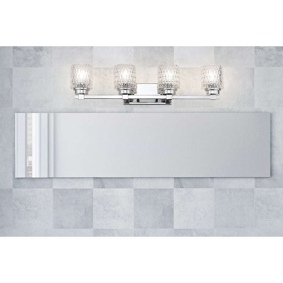 Z-Lite Jacqueline 4 Light Vanity, Chrome /Clear Diamond