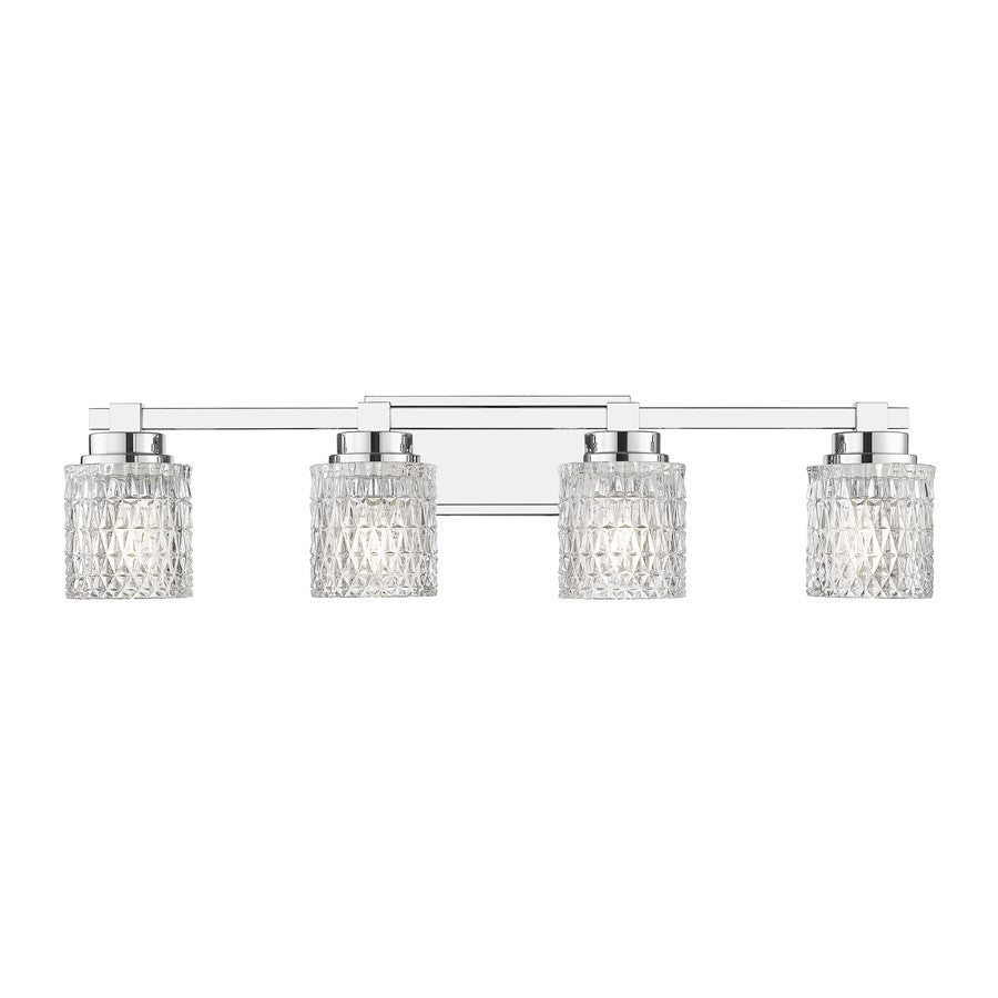 Z-Lite Jacqueline 4 Light Vanity, Chrome /Clear Diamond
