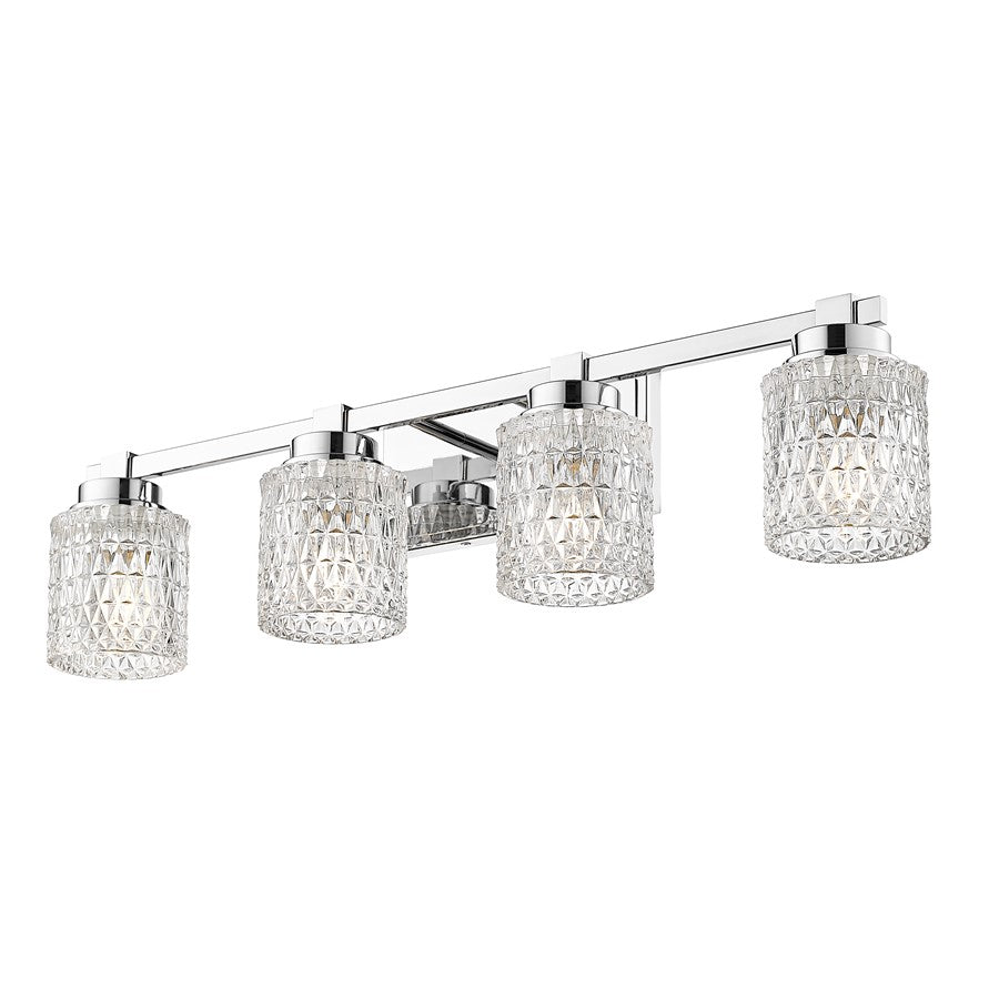 Z-Lite Jacqueline 4 Light Vanity, Chrome /Clear Diamond