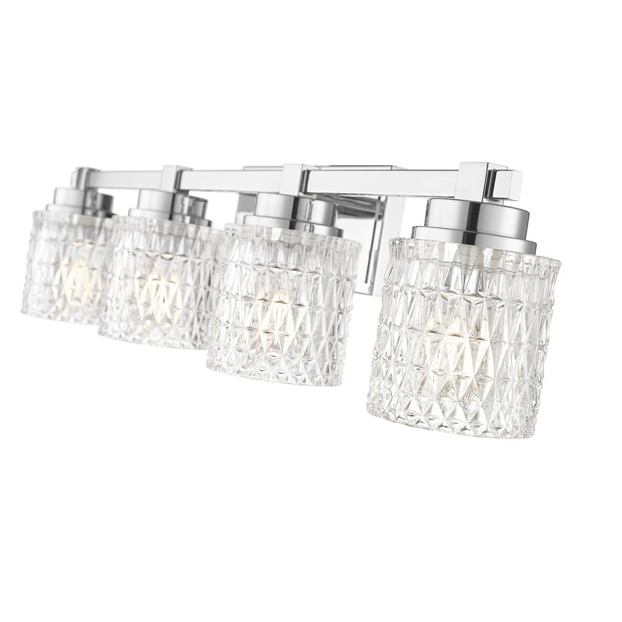 Z-Lite Jacqueline 4 Light Vanity, Chrome /Clear Diamond