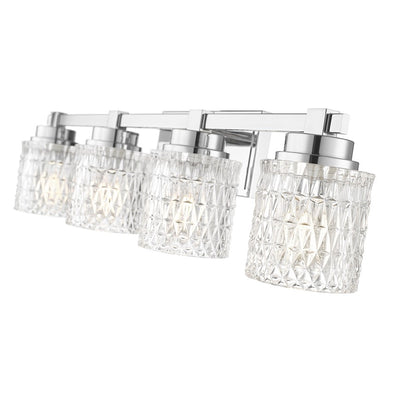 Z-Lite Jacqueline 4 Light Vanity, Chrome /Clear Diamond