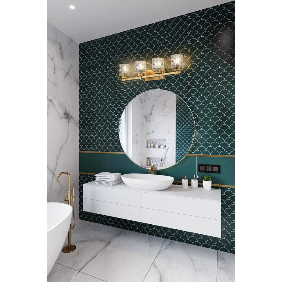 Z-Lite Jacqueline 4 Light Vanity, Modern Gold/Clear Diamond