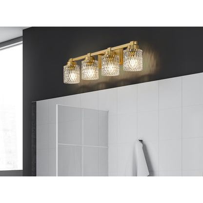 Z-Lite Jacqueline 4 Light Vanity, Modern Gold/Clear Diamond