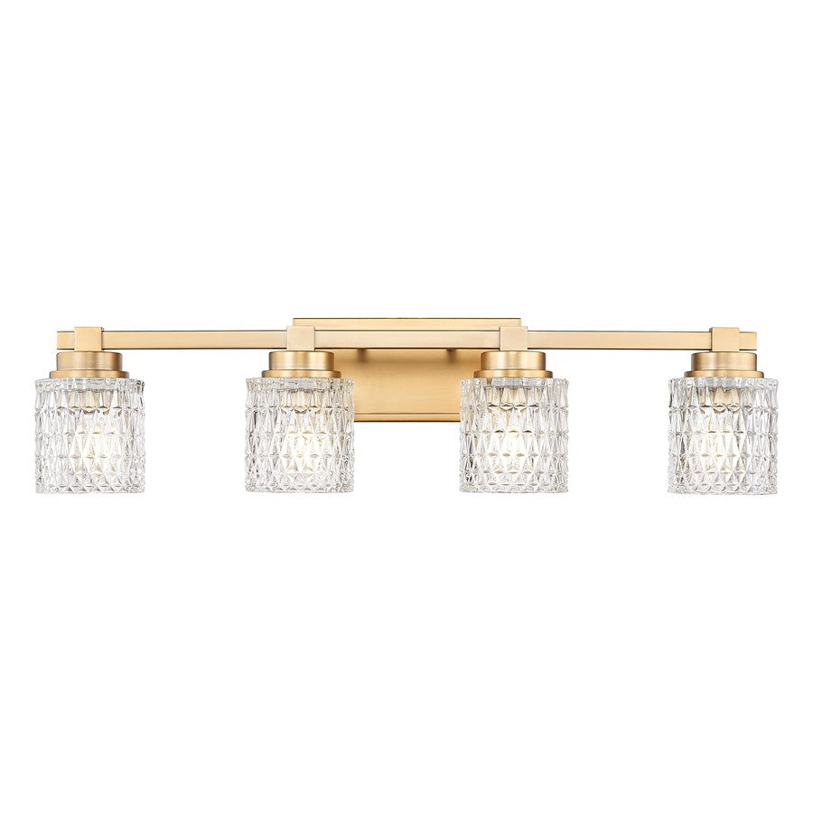 Z-Lite Jacqueline 4 Light Vanity, Modern Gold/Clear Diamond