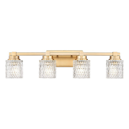 Z-Lite Jacqueline 4 Light Vanity, Modern Gold/Clear Diamond