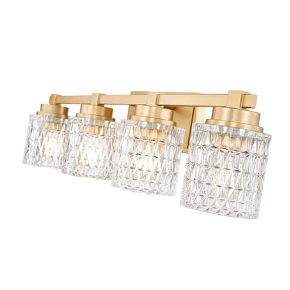 Z-Lite Jacqueline 4 Light Vanity, Modern Gold/Clear Diamond