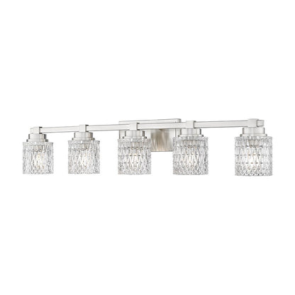 Z-Lite Jacqueline 5 Light Vanity, Brushed Nickel/Clear Diamond - 6101-5V-BN