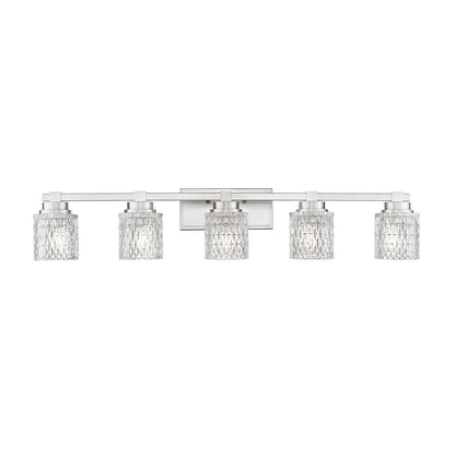 Z-Lite Jacqueline 5 Light Vanity, Brushed Nickel/Clear Diamond