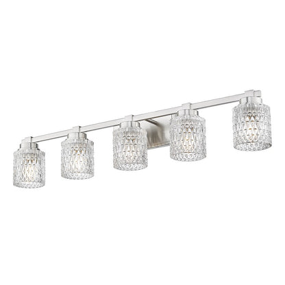 Z-Lite Jacqueline 5 Light Vanity, Brushed Nickel/Clear Diamond
