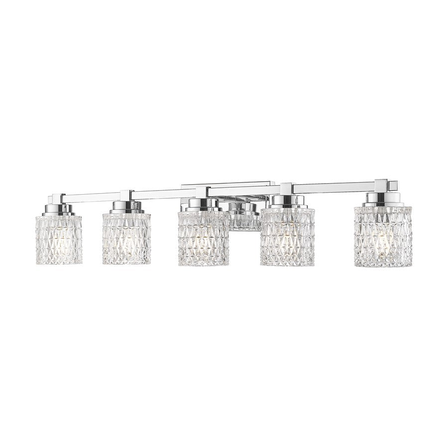 Z-Lite Jacqueline 5 Light Vanity, Chrome /Clear Diamond - 6101-5V-CH