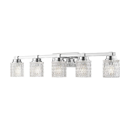 Z-Lite Jacqueline 5 Light Vanity, Chrome /Clear Diamond - 6101-5V-CH