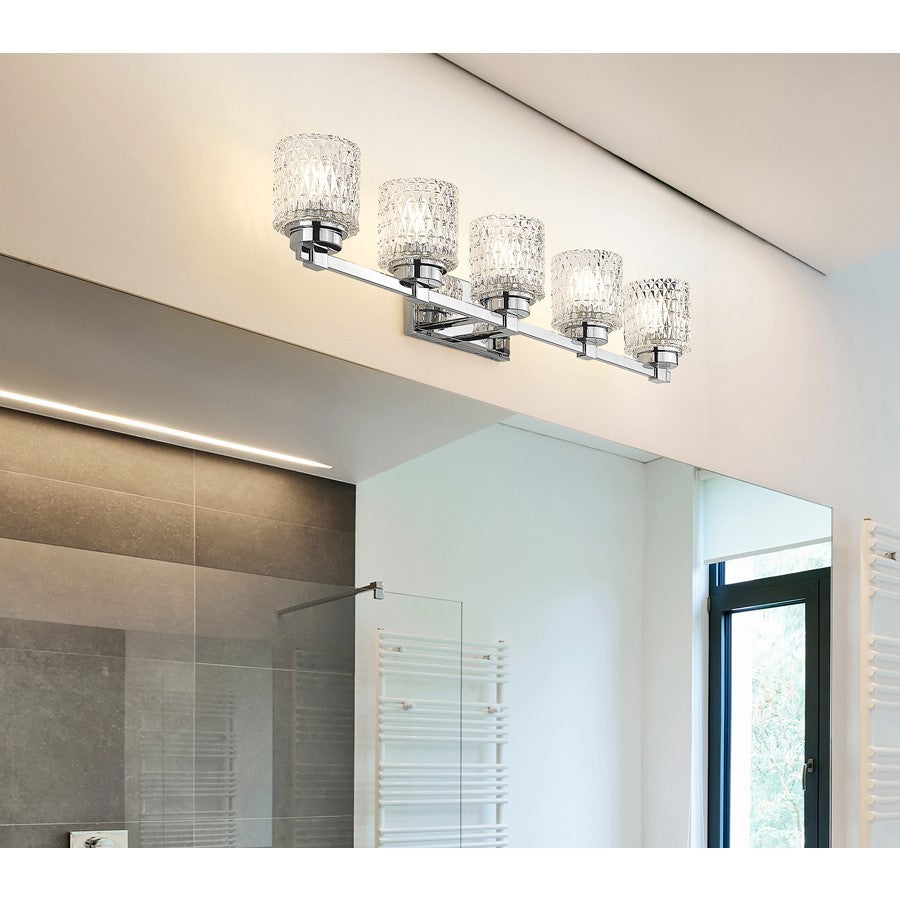 Z-Lite Jacqueline 5 Light Vanity, Chrome /Clear Diamond