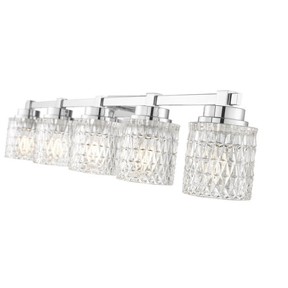 Z-Lite Jacqueline 5 Light Vanity, Chrome /Clear Diamond
