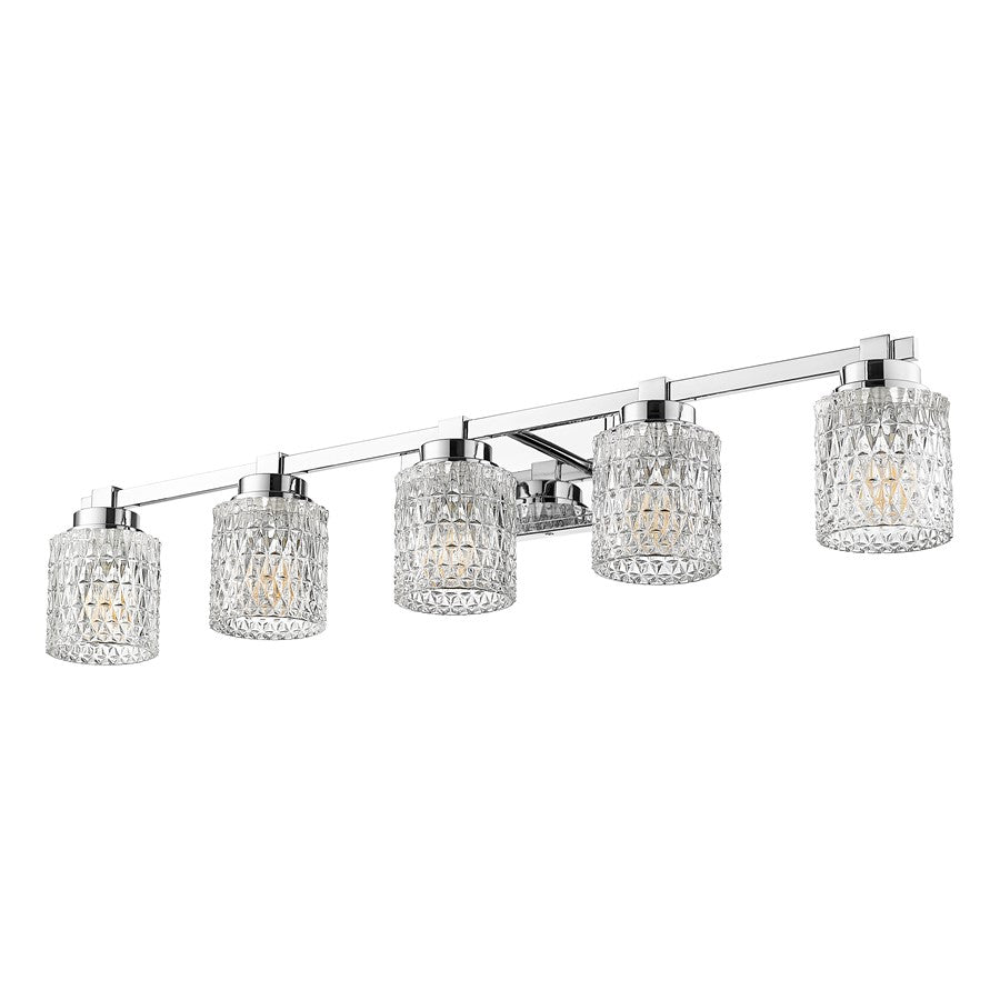 Z-Lite Jacqueline 5 Light Vanity, Chrome /Clear Diamond
