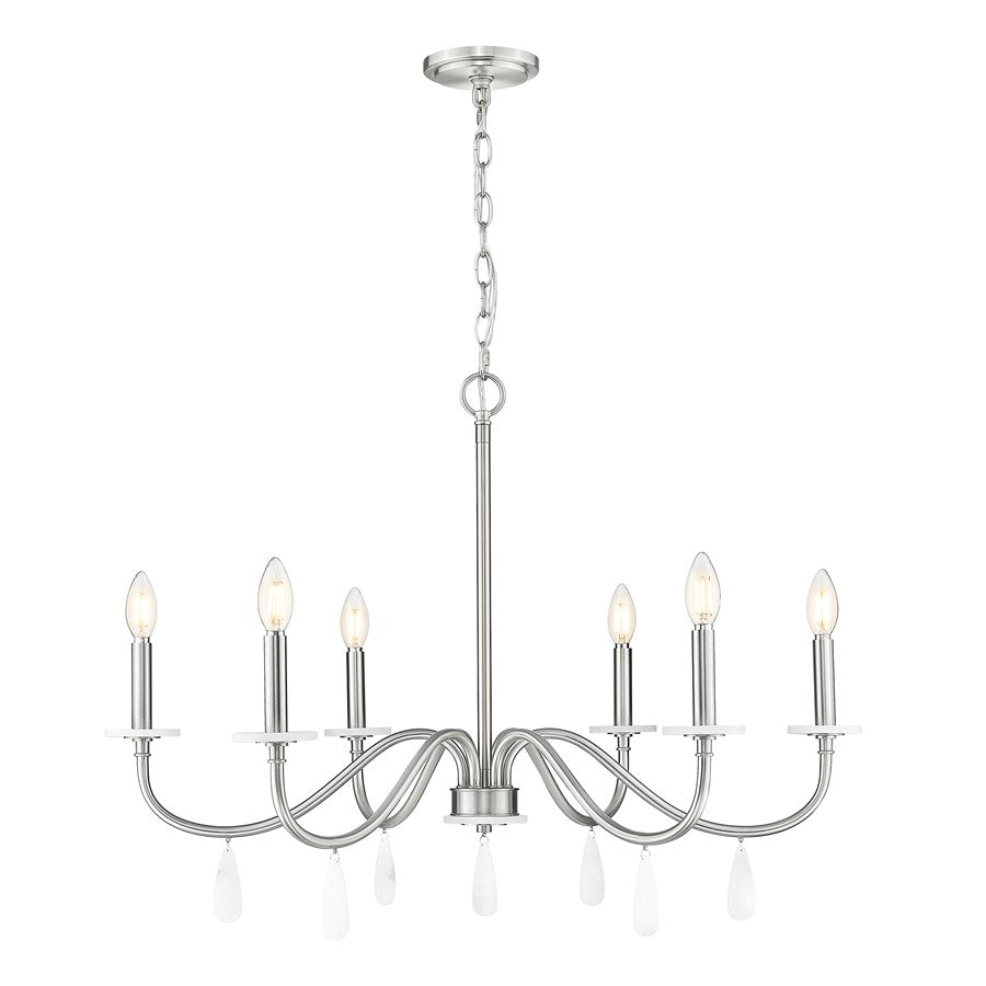 Z-Lite Toussant 6 Light 32" Chandelier, Brushed Nickel - 6103-32BN
