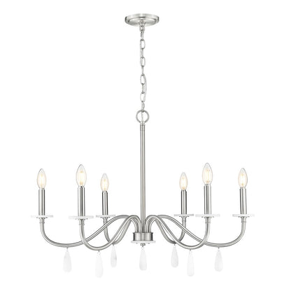 Z-Lite Toussant 6 Light 32" Chandelier, Brushed Nickel - 6103-32BN