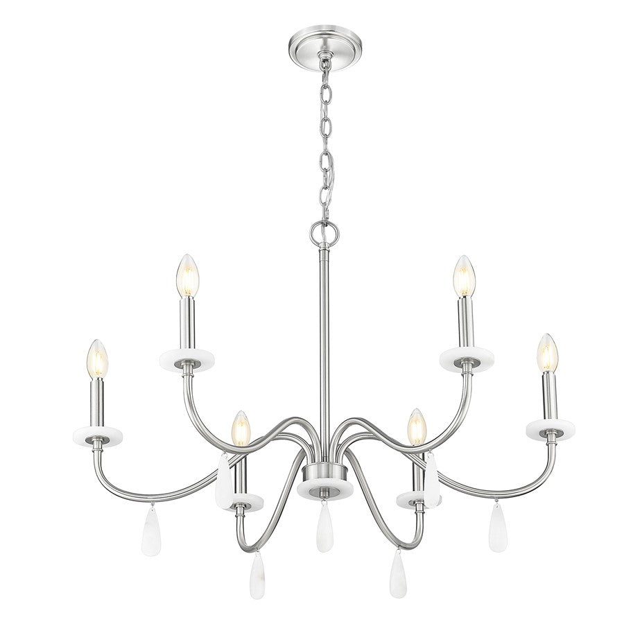 Z-Lite Toussant 6 Light 32" Chandelier, Brushed Nickel