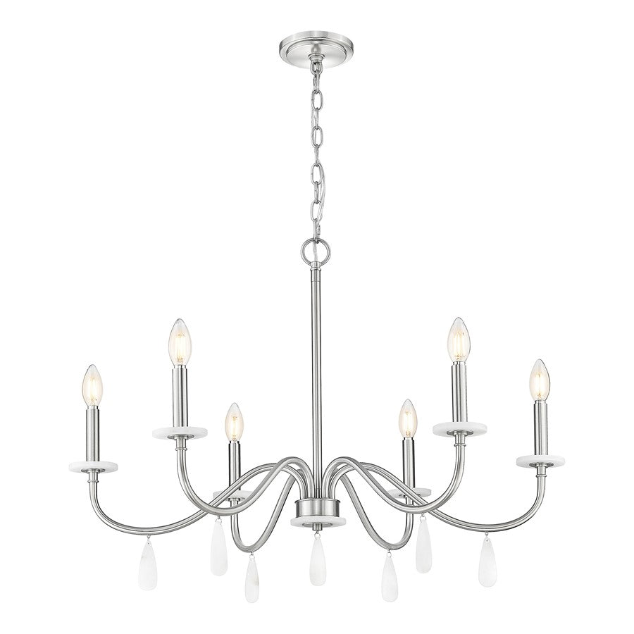 Z-Lite Toussant 6 Light 32" Chandelier, Brushed Nickel