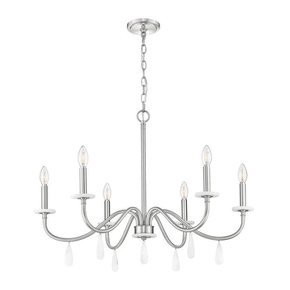 Z-Lite Toussant 6 Light 32" Chandelier, Brushed Nickel