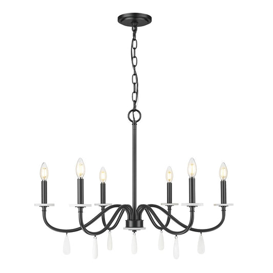 Z-Lite Toussant 6 Light 32" Chandelier, Matte Black - 6103-32MB