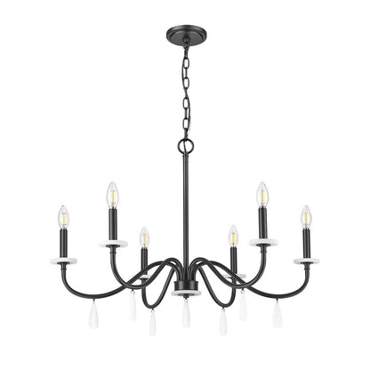 Z-Lite Toussant 6 Light 32" Chandelier, Matte Black