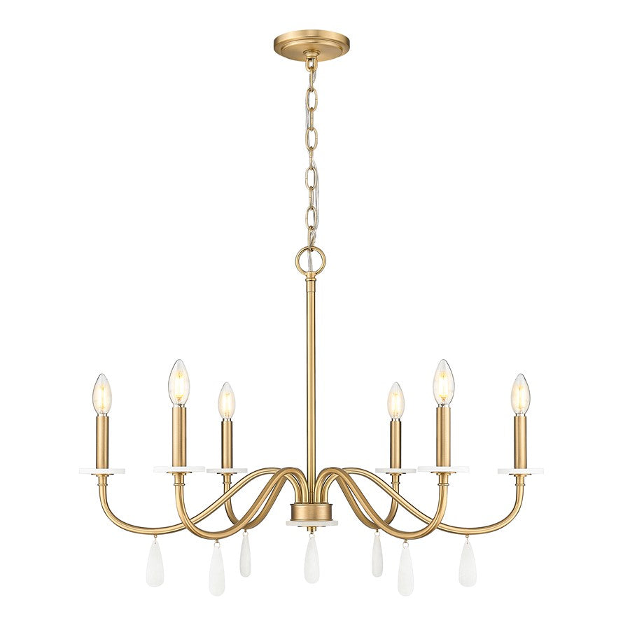 Z-Lite Toussant 6 Light 32" Chandelier, Mordern Gold - 6103-32MGLD