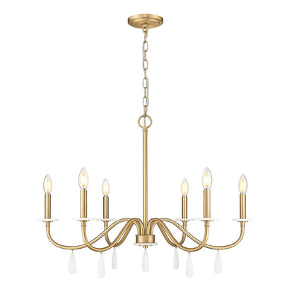 Z-Lite Toussant 6 Light 32" Chandelier, Mordern Gold - 6103-32MGLD