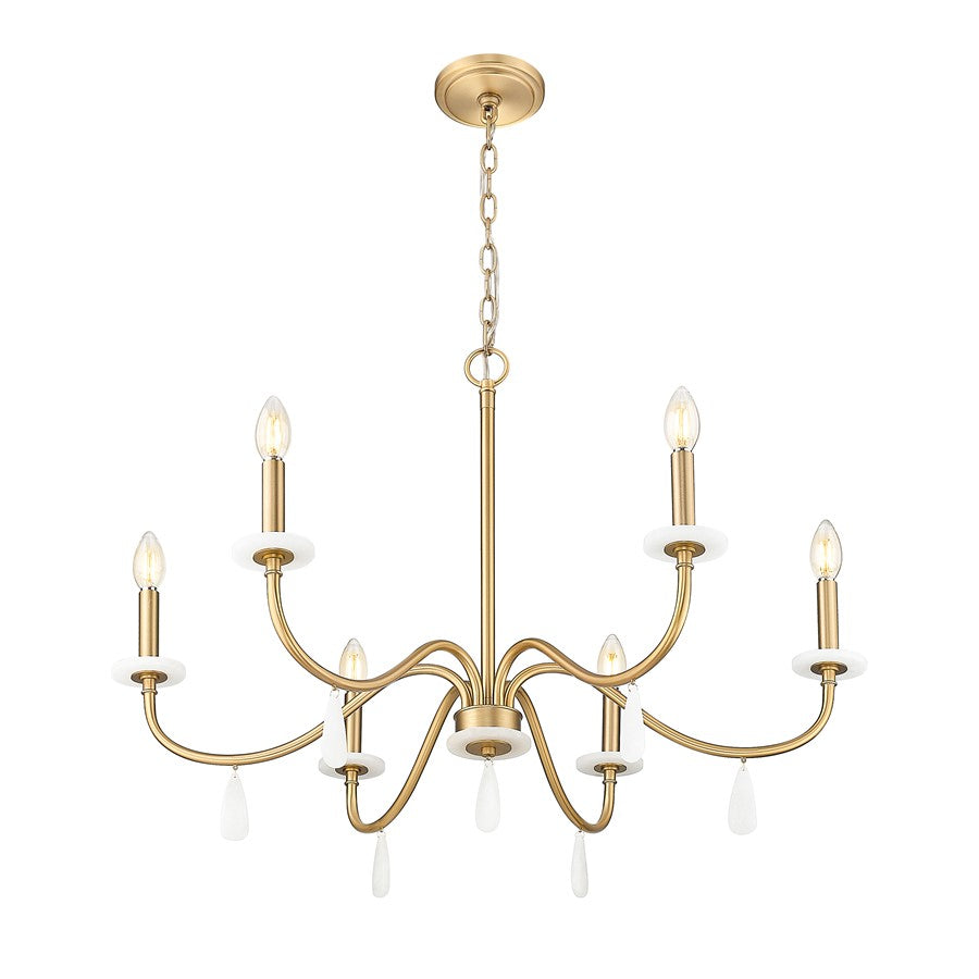 Z-Lite Toussant 6 Light 32" Chandelier, Mordern Gold