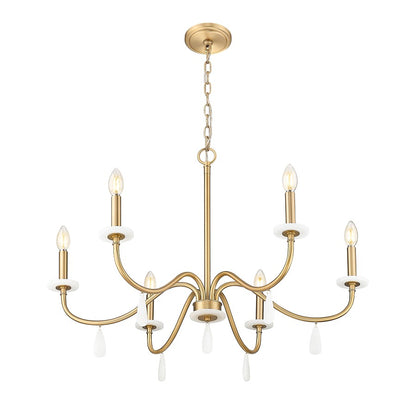 Z-Lite Toussant 6 Light 32" Chandelier, Mordern Gold