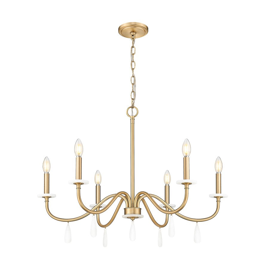 Z-Lite Toussant 6 Light 32" Chandelier, Mordern Gold