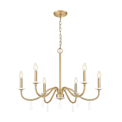 Z-Lite Toussant 6 Light 32" Chandelier, Mordern Gold