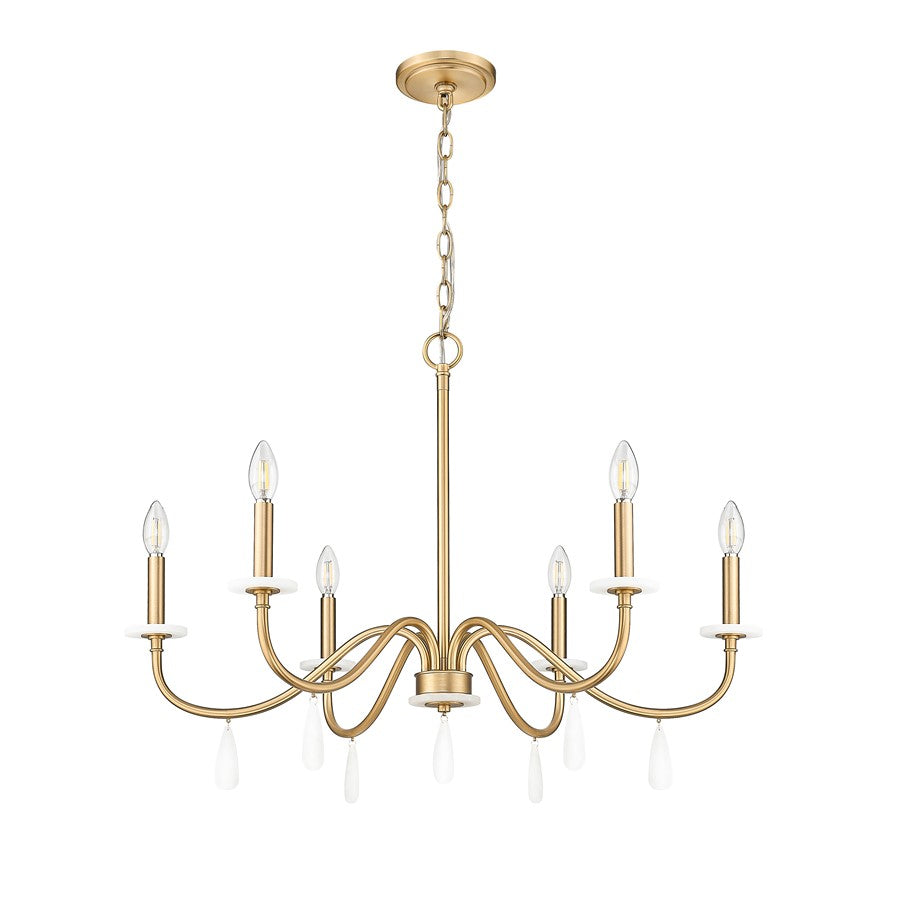 Z-Lite Toussant 6 Light 32" Chandelier, Mordern Gold